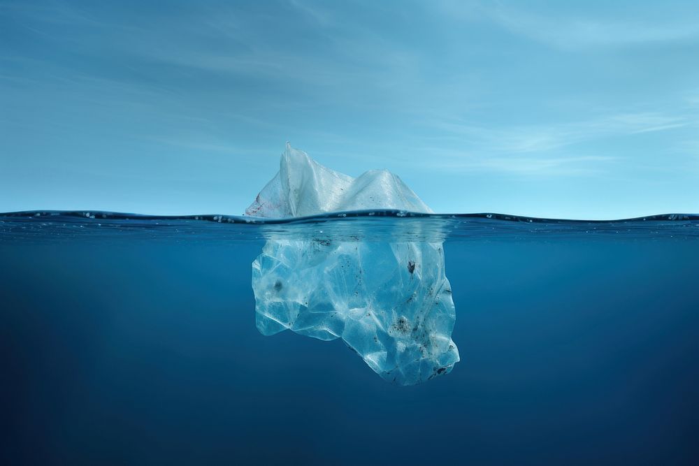 Surrealism Plastic bag environment look like iceberg outdoors nature fish. AI generated Image by rawpixel.
