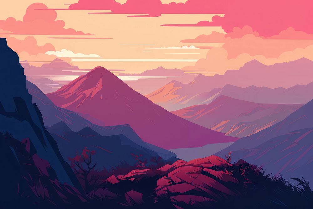 Crosse mountain landscape outdoors. AI generated Image by rawpixel.