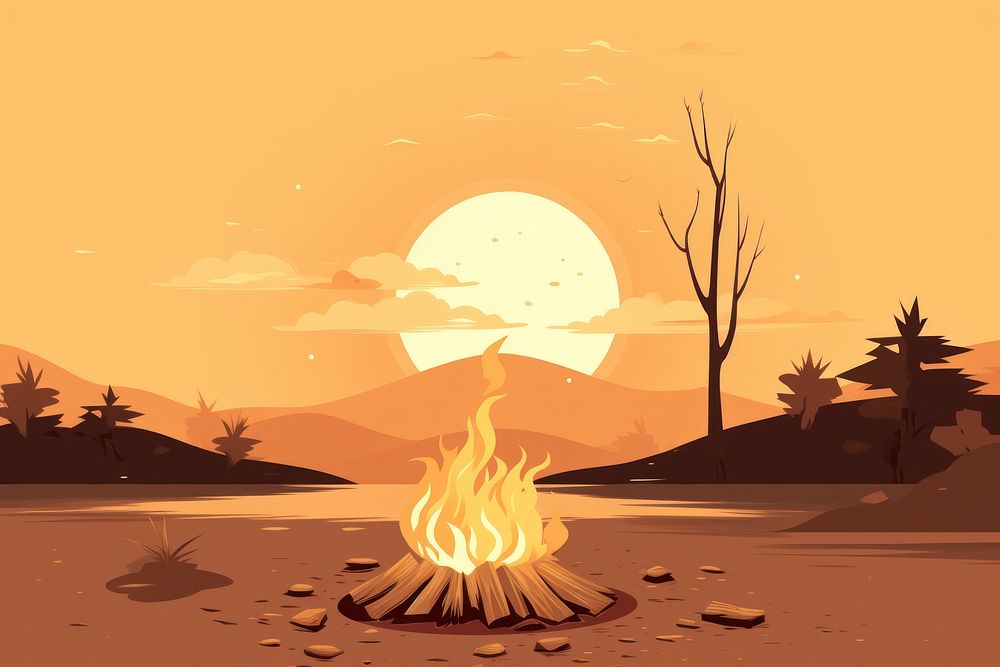 Bonfire outdoors nature sky. 