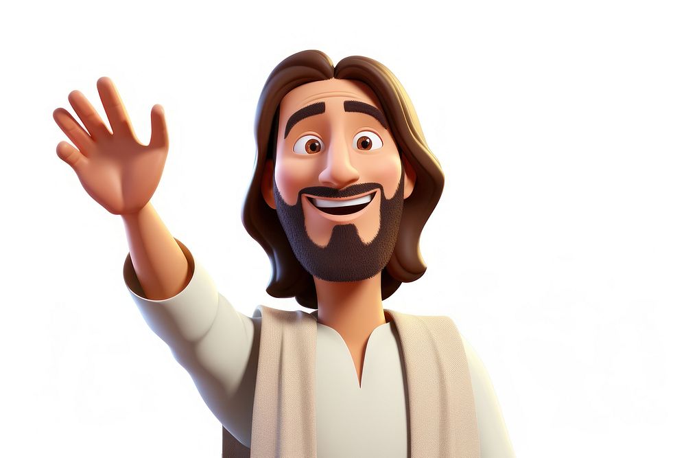 Jesus preaching cartoon portrait adult. AI generated Image by rawpixel.