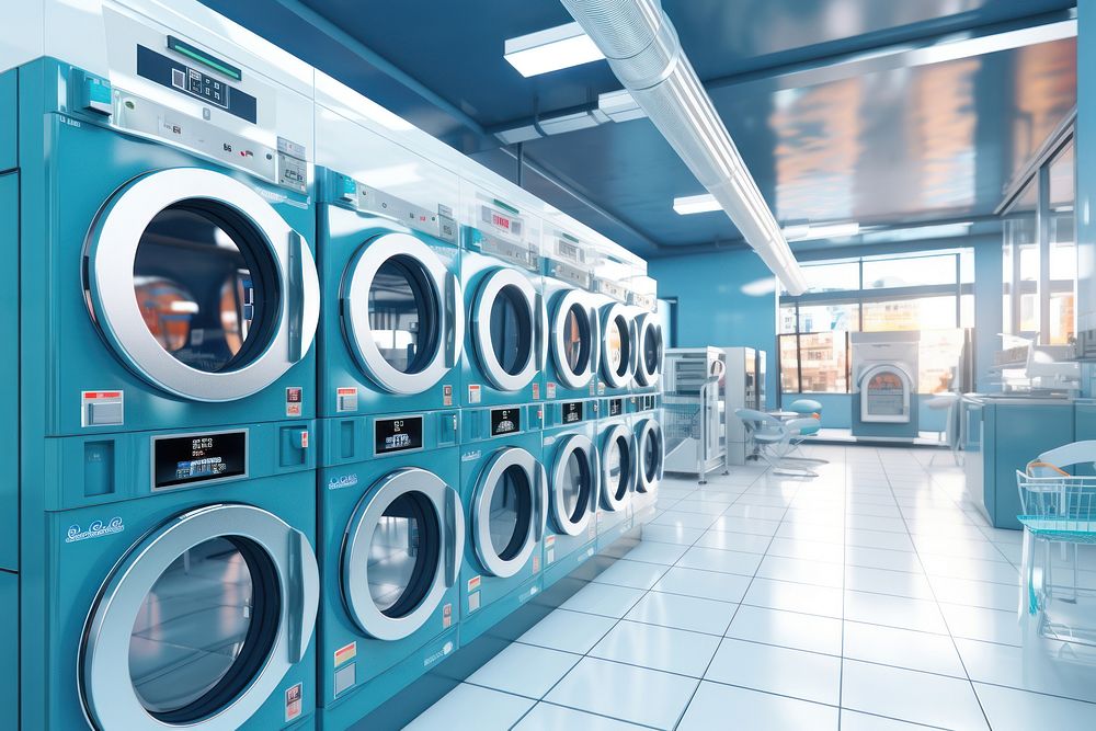 In a self-service laundry appliance washing dryer. AI generated Image by rawpixel.