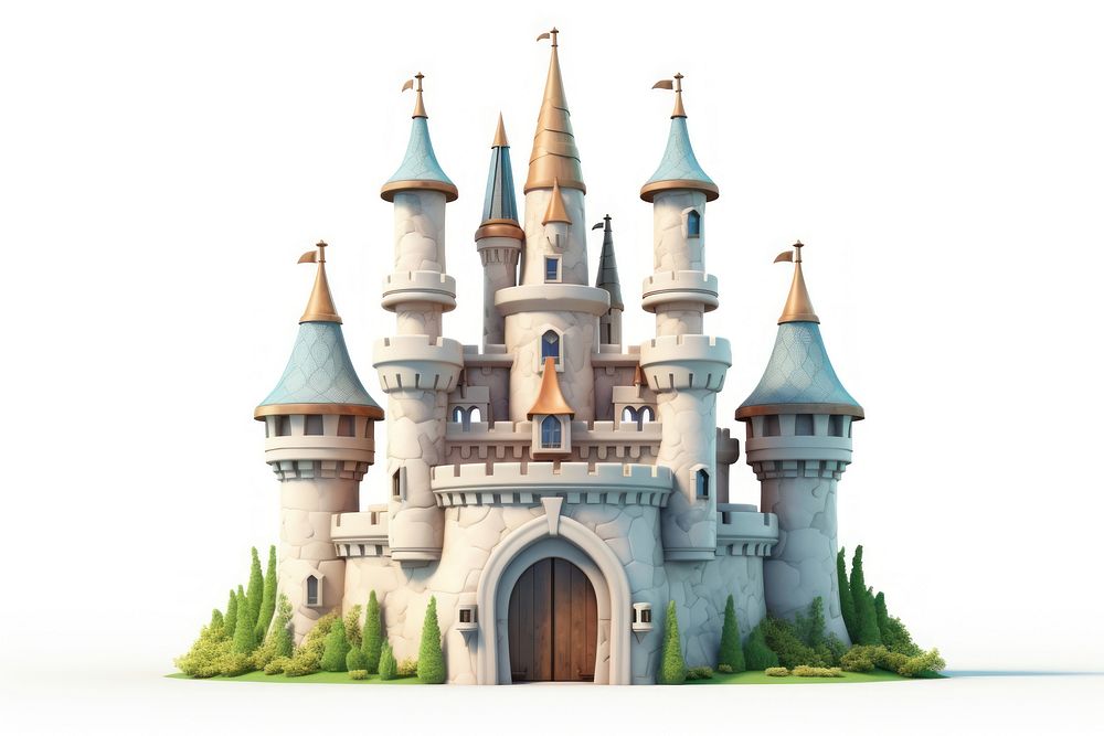 Castle architecture building cartoon. AI generated Image by rawpixel.