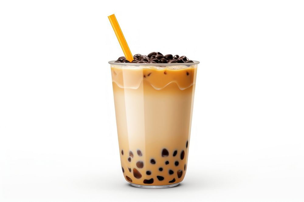 Tiwan bubble tea drink glass milk. AI generated Image by rawpixel.