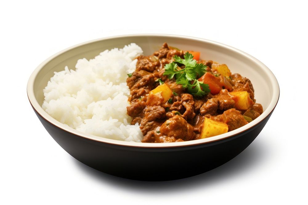 Japanese curry rice food meat meal. AI generated Image by rawpixel.