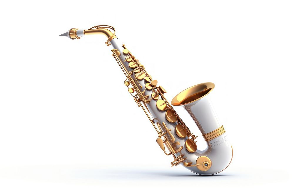 Jazz saxophone white background saxophonist. AI generated Image by rawpixel.