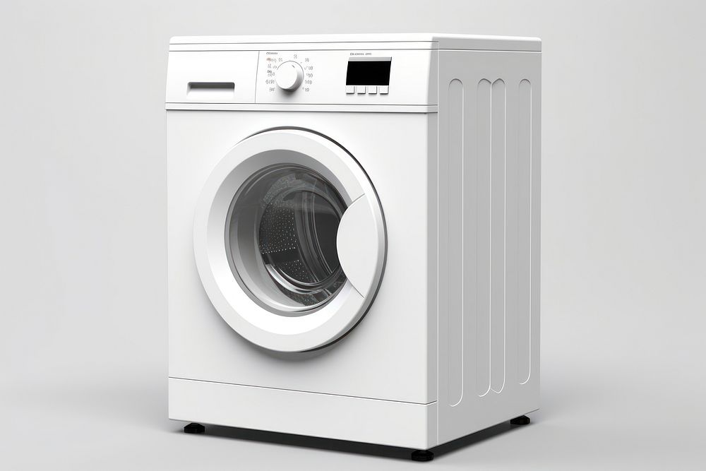 Washing machine appliance dryer white background. AI generated Image by rawpixel.