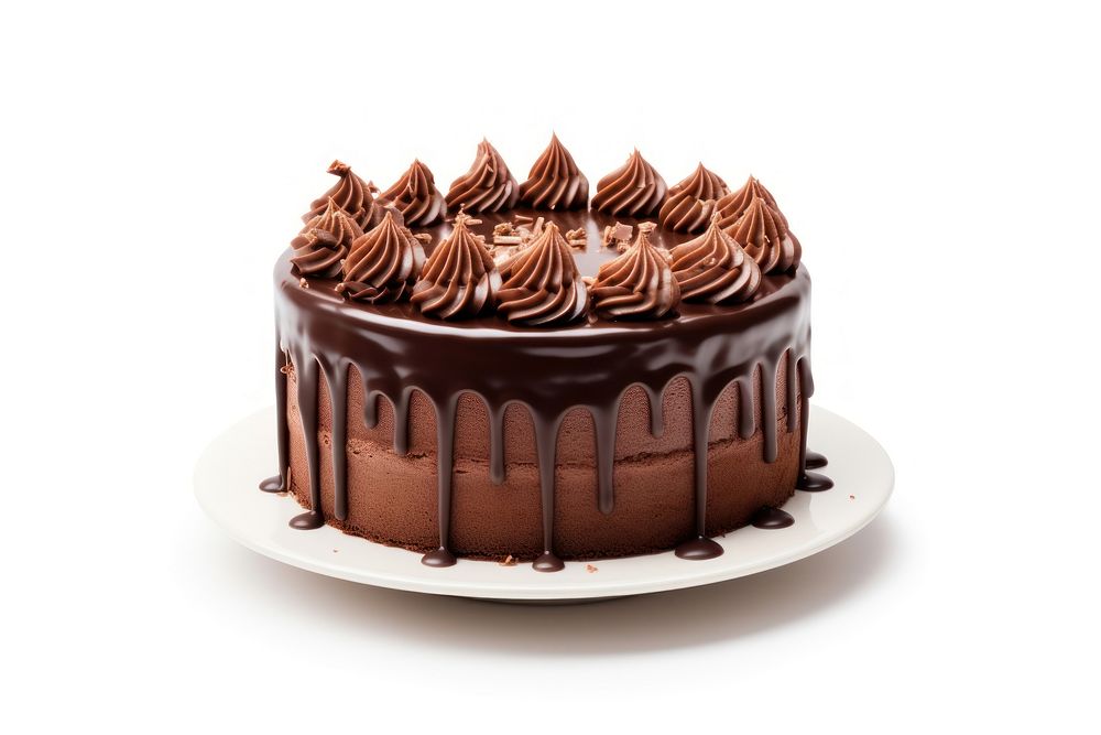Chocolate birthday cake dessert cream food. AI generated Image by rawpixel.