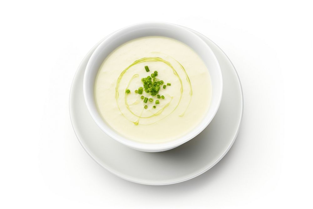 Vichyssoise plate herbs food. AI generated Image by rawpixel.