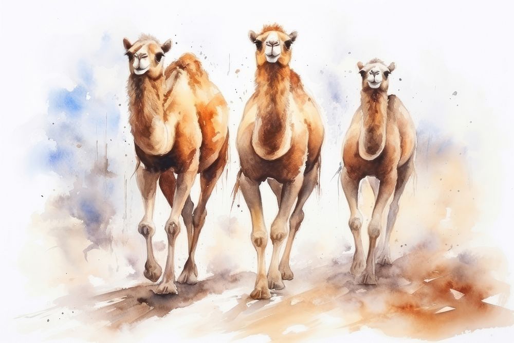 Camels livestock mammal animal. AI generated Image by rawpixel.