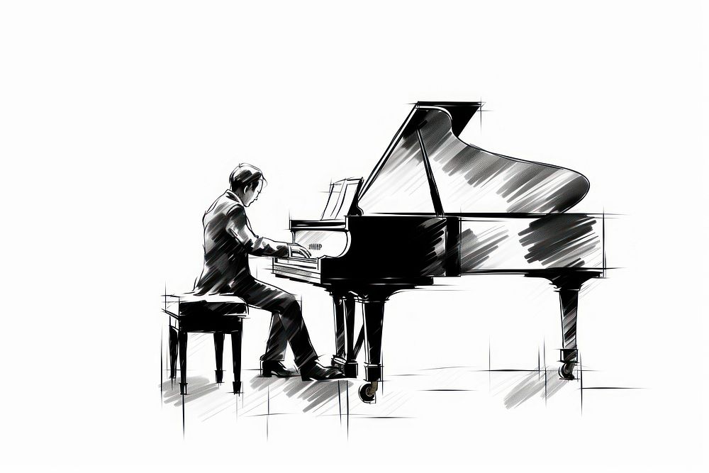 Piano jazz keyboard musician. AI generated Image by rawpixel.