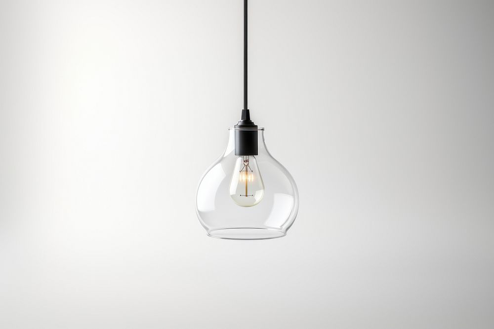 Pendant lamp lightbulb glass electricity. 