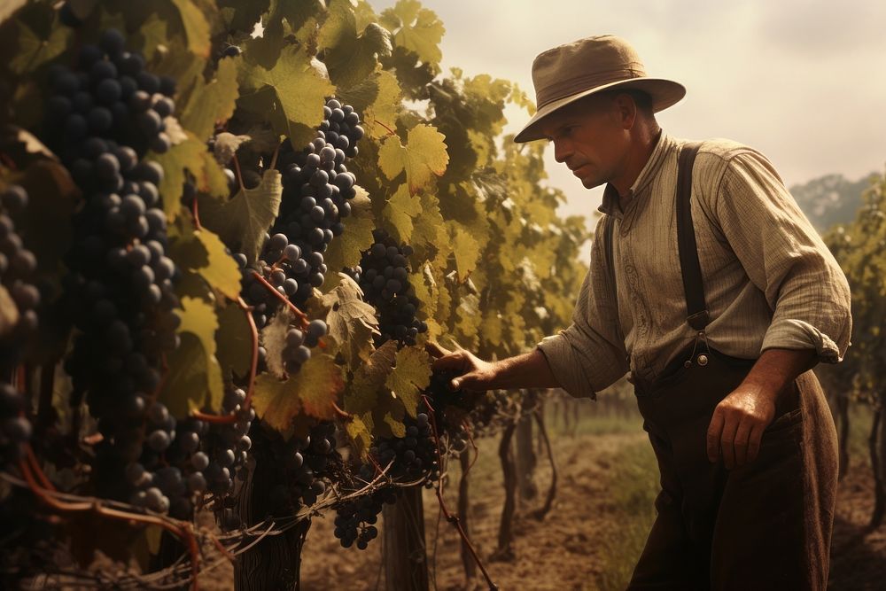 Australian farmer vineyard outdoors adult. AI generated Image by rawpixel.