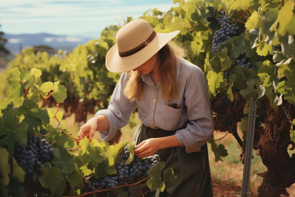 Australian farmer vineyard outdoors nature. AI generated Image by rawpixel.