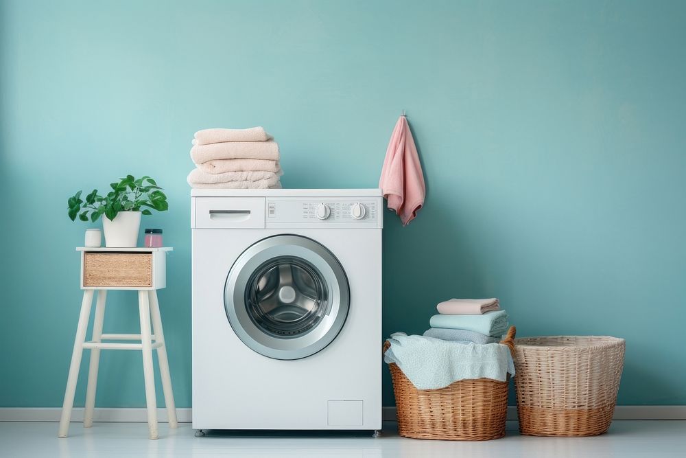 Laundry room appliance dryer laundromat. 