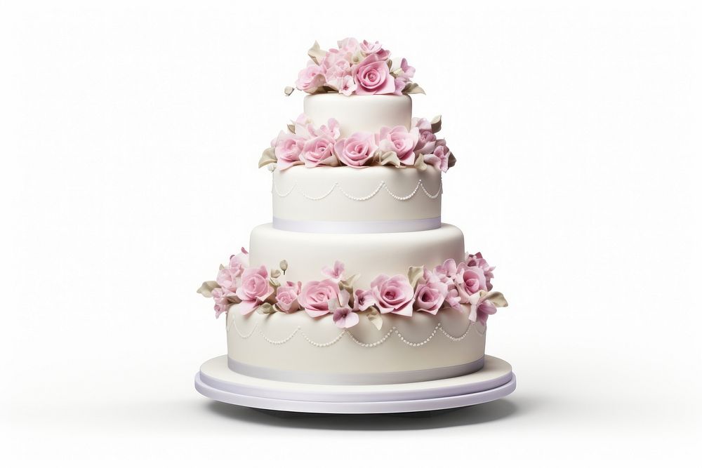 Wedding cake dessert food white background. AI generated Image by rawpixel.