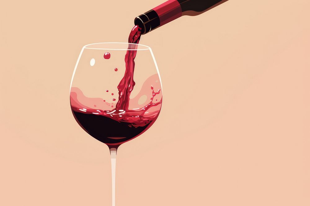 Glass wine pouring drink. AI generated Image by rawpixel.