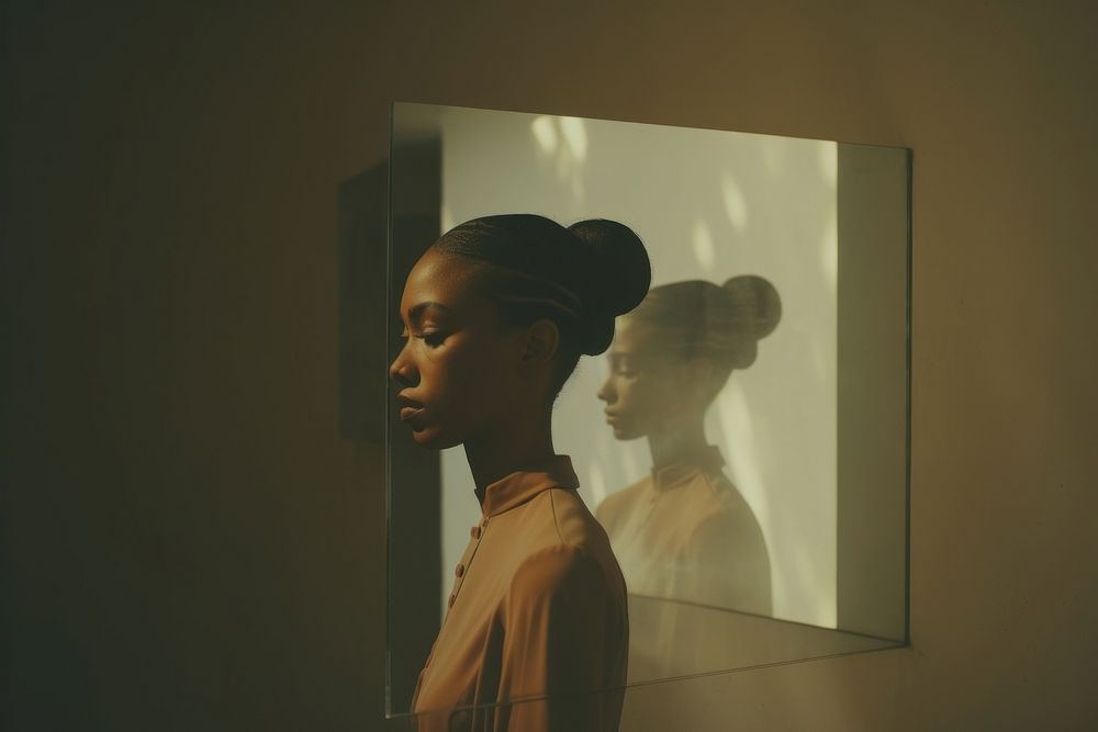 African American photography portrait mirror. 