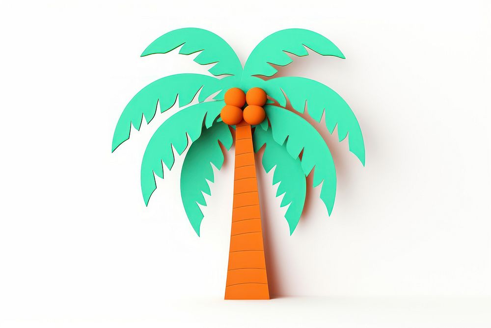 Coconut tree plant fruit white background. AI generated Image by rawpixel.
