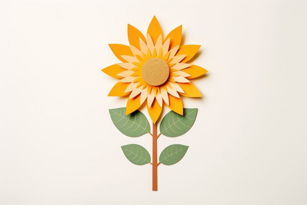 Sunflower plant leaf art. AI generated Image by rawpixel.