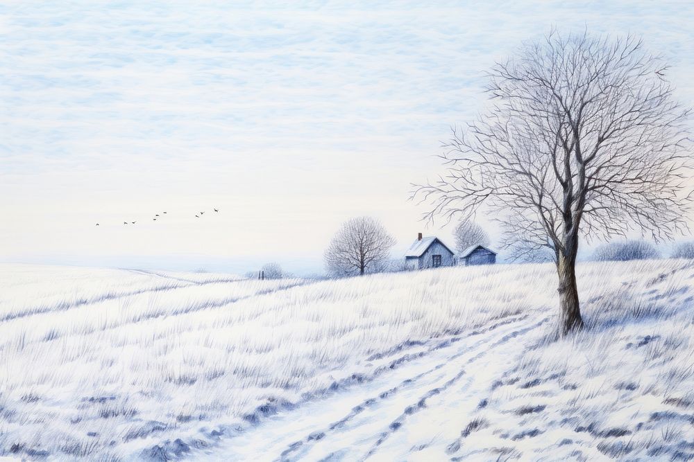 Winter scenery architecture landscape outdoors. AI generated Image by rawpixel.