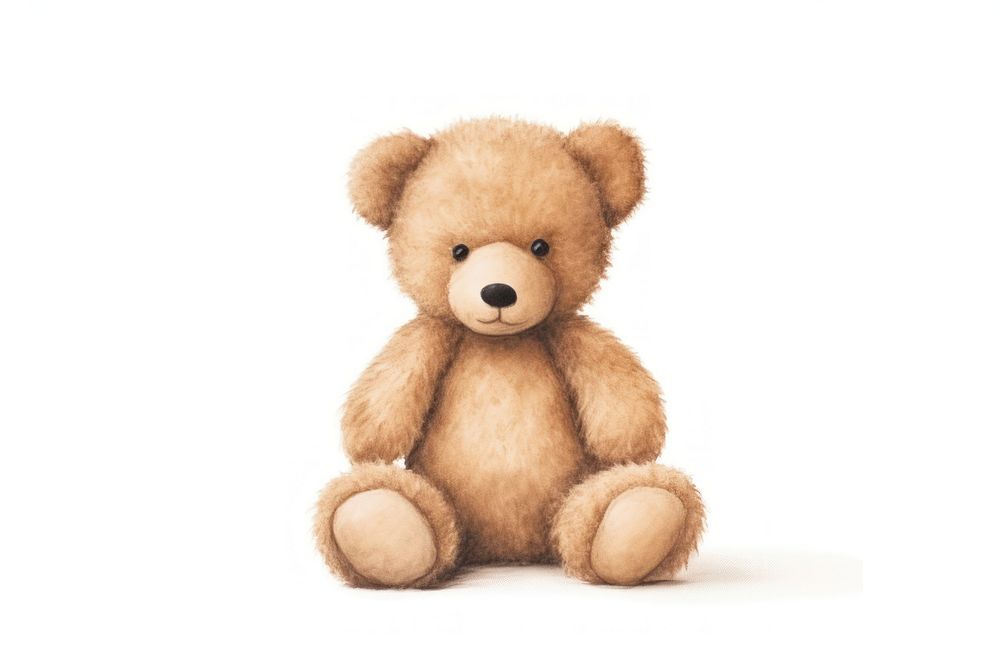Cute bear toy white background. AI generated Image by rawpixel.