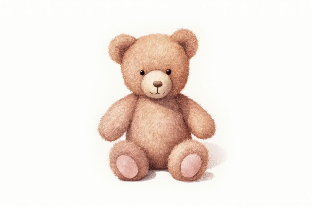 Drawing plush cute bear. AI generated Image by rawpixel.