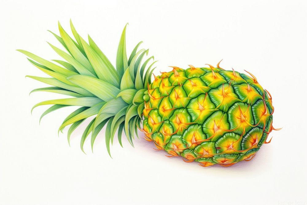 Pineapple pineapple drawing fruit. AI generated Image by rawpixel.