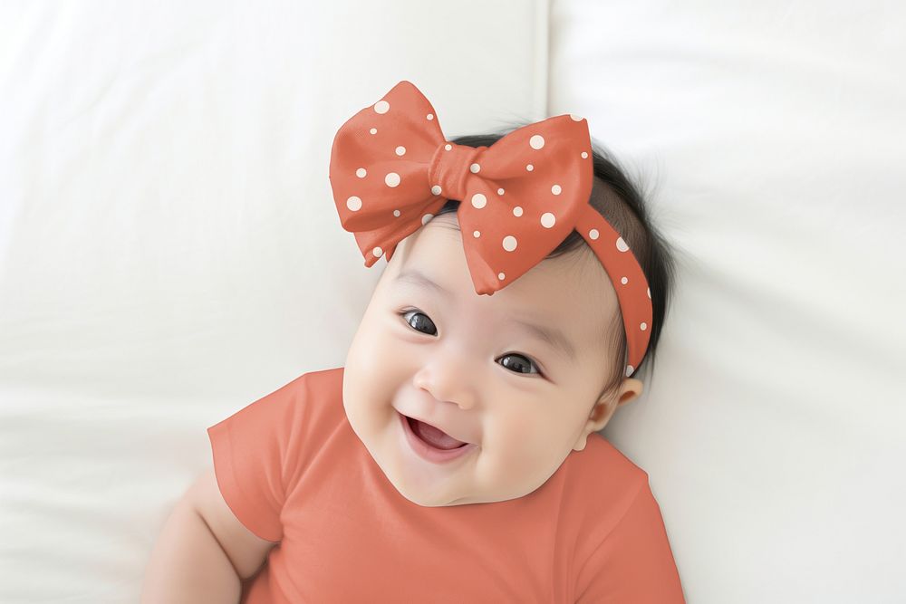 Polka dot bow headband, baby accessory
