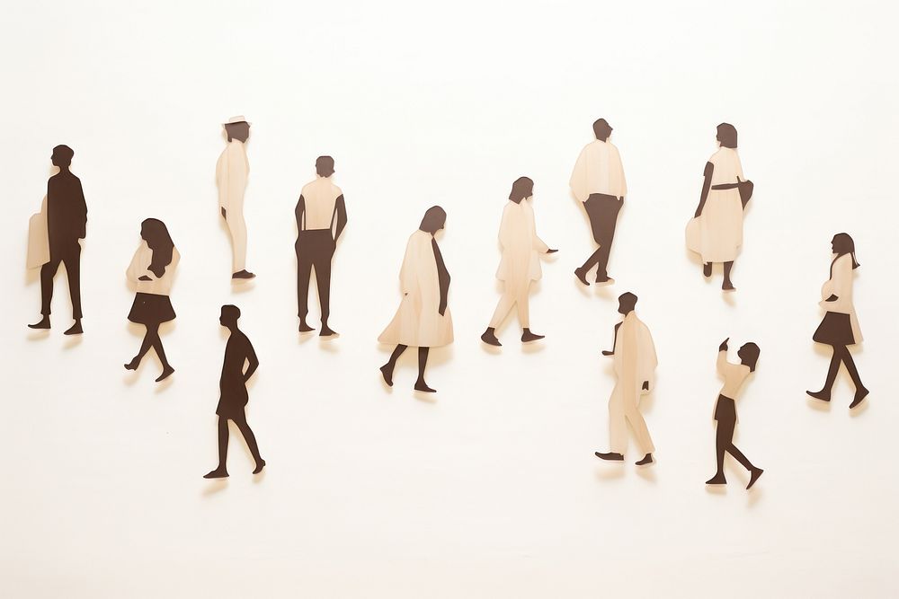 People walking togetherness silhouette. AI generated Image by rawpixel.