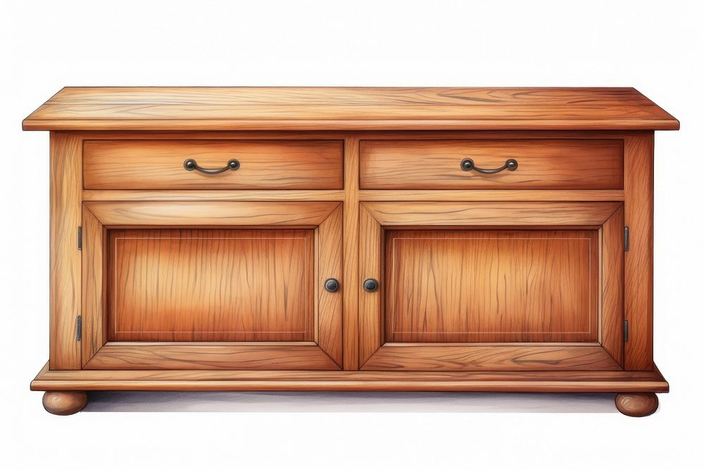Wooden sideboard table wood furniture cupboard. AI generated Image by rawpixel.