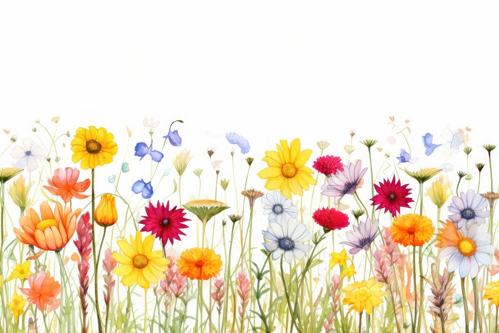 Daisy flower field border daisy backgrounds outdoors. AI generated Image by rawpixel.