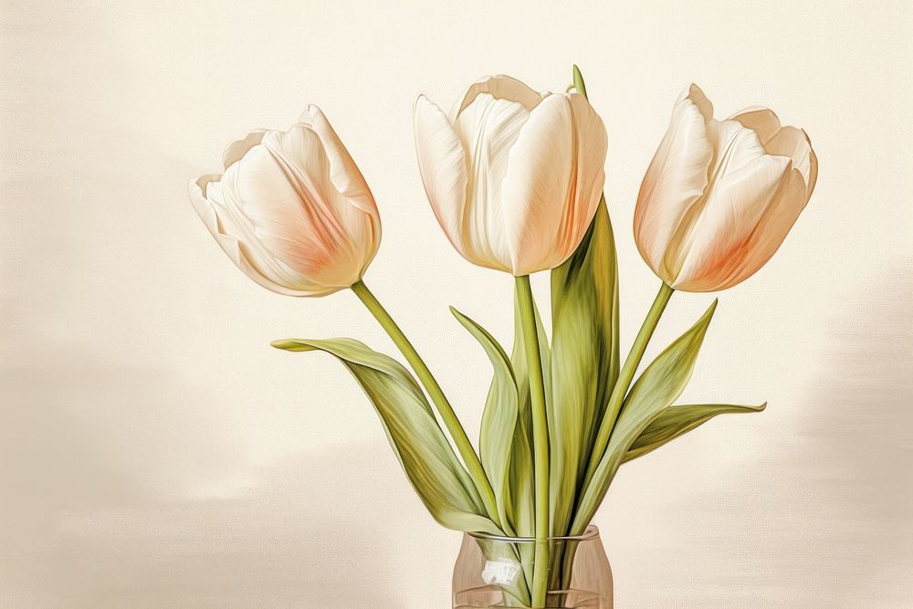 Tulip flower plant vase. AI generated Image by rawpixel.