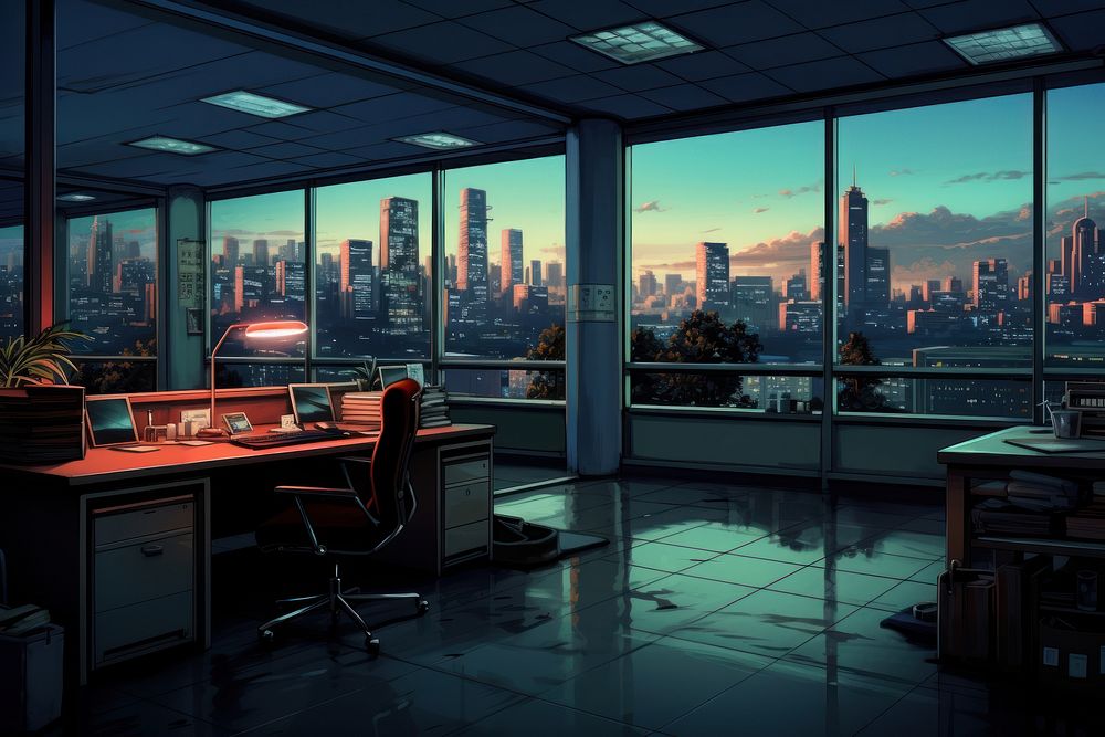 Office architecture furniture cityscape. AI generated Image by rawpixel.