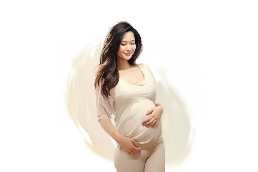 Pregnant portrait female adult. AI generated Image by rawpixel.
