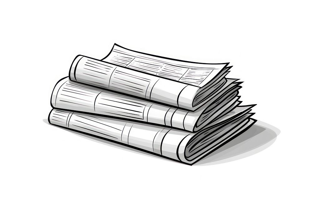 Doodle newspaper drawing white. AI generated Image by rawpixel.