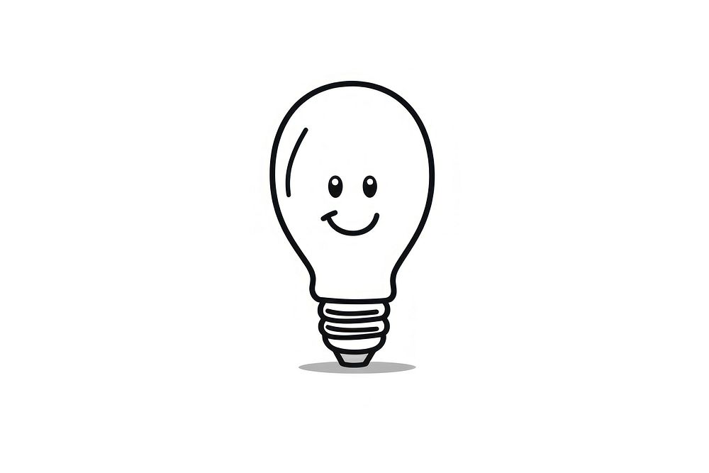 Doodle lightbulb white line. AI generated Image by rawpixel.