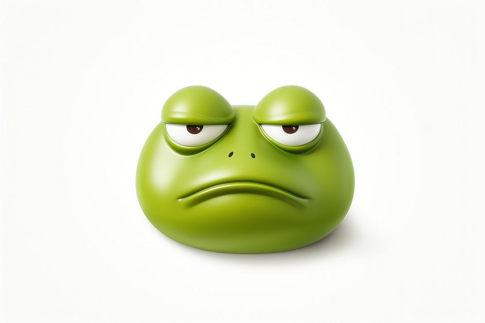 Frog emoticon green face. AI generated Image by rawpixel.