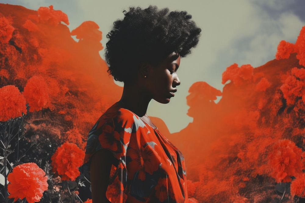 African american portrait outdoors nature. AI generated Image by rawpixel.