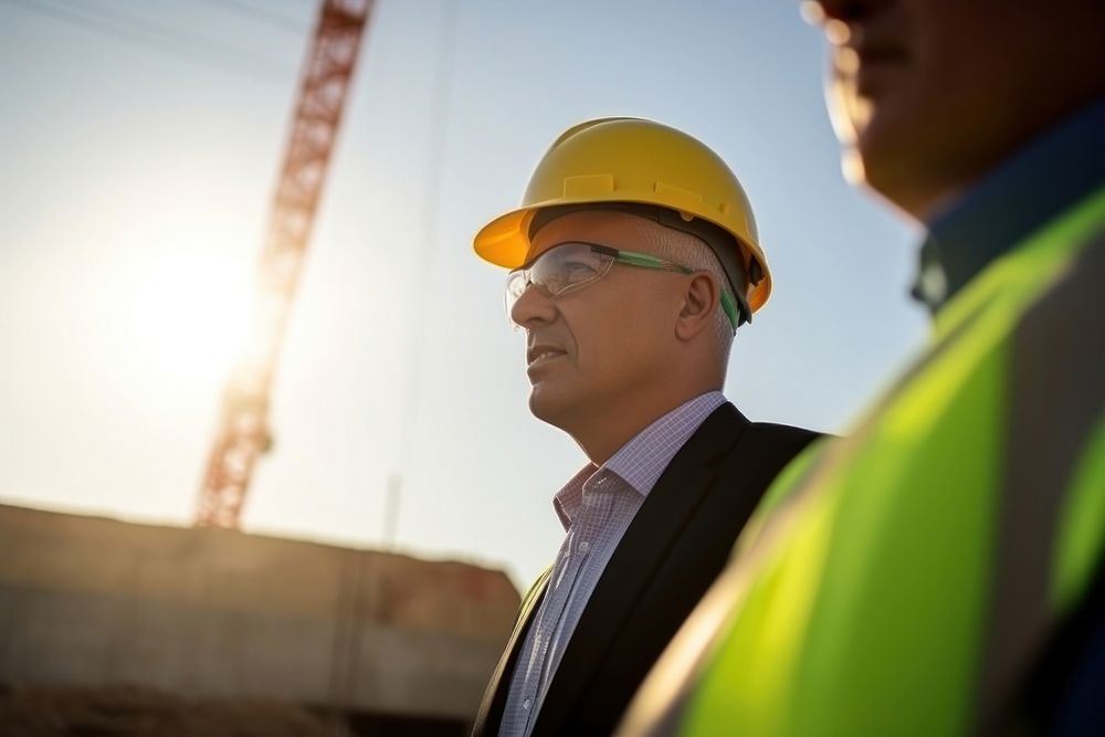 Hardhat helmet adult man. 