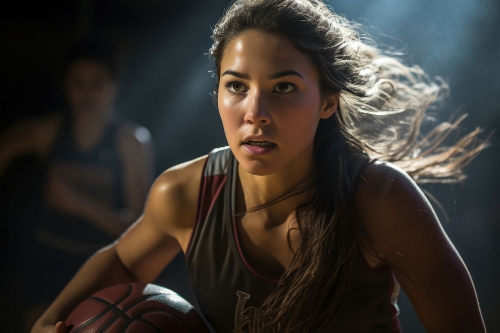 Female basketball players portrait sports adult. 