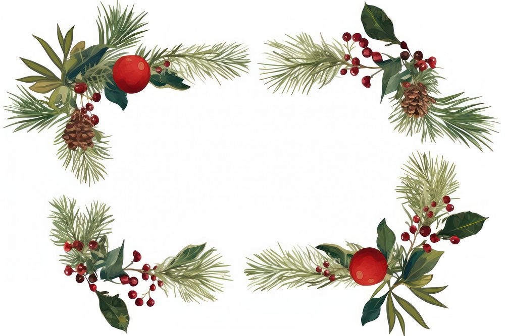 Christmas invitation border christmas wreath plant. AI generated Image by rawpixel.