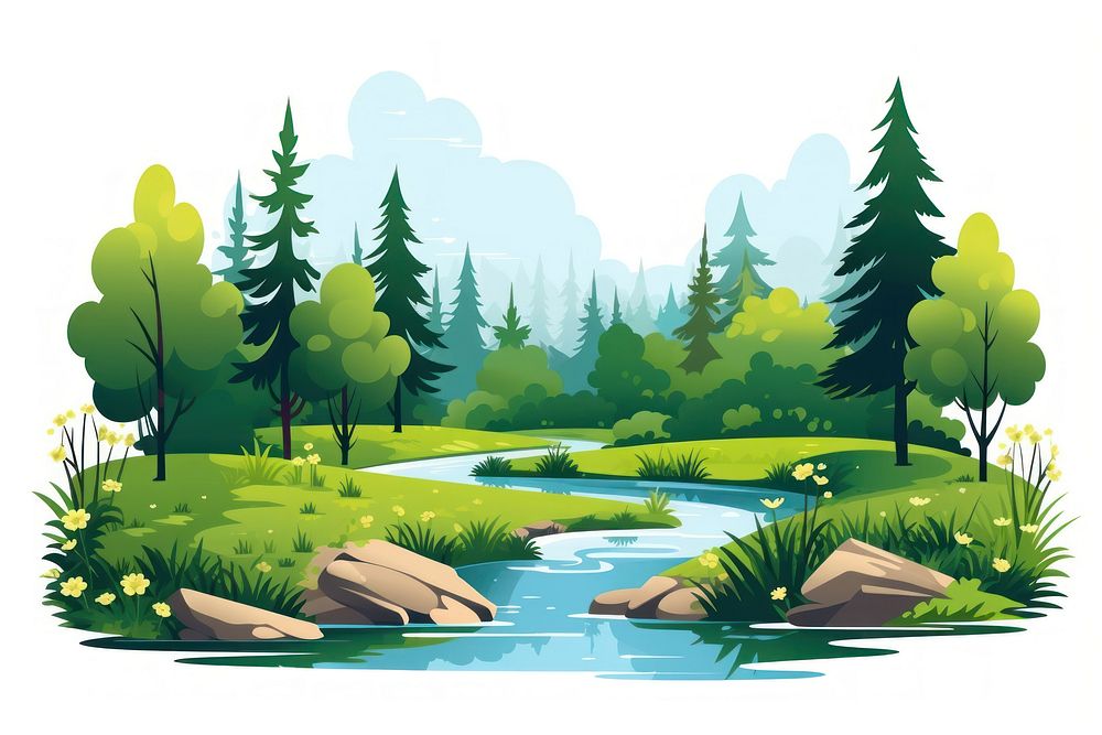 Greenery forest vegetation landscape. AI generated Image by rawpixel.