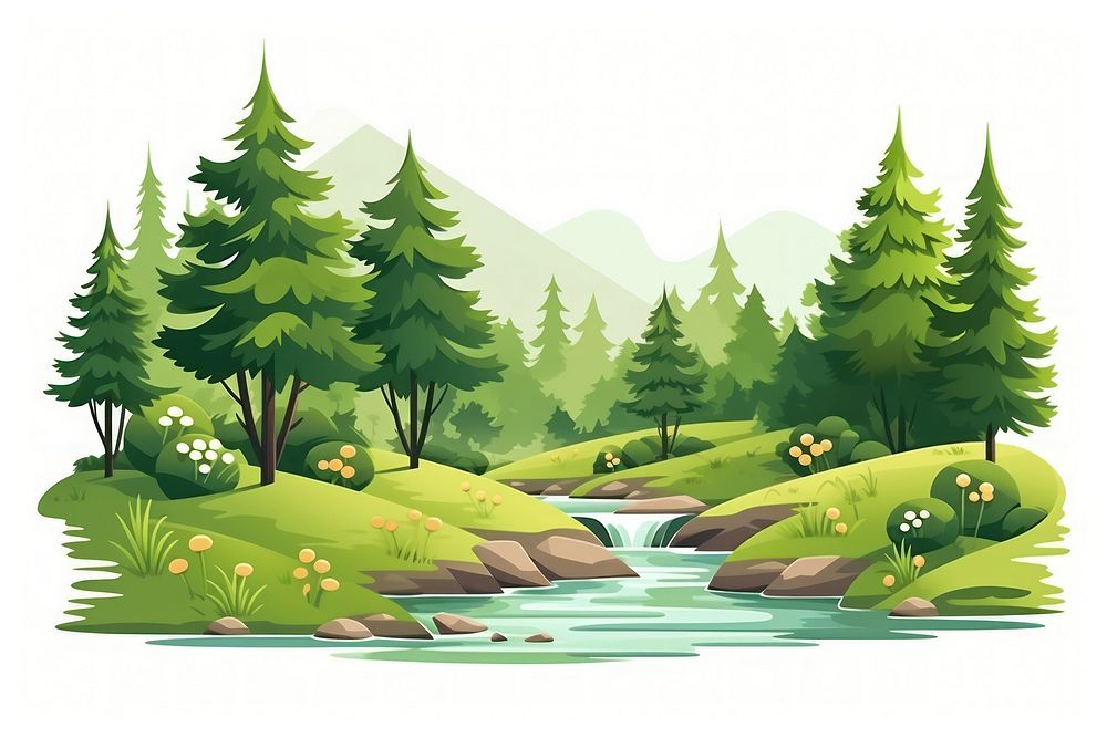 Greenery forest landscape outdoors. AI generated Image by rawpixel.