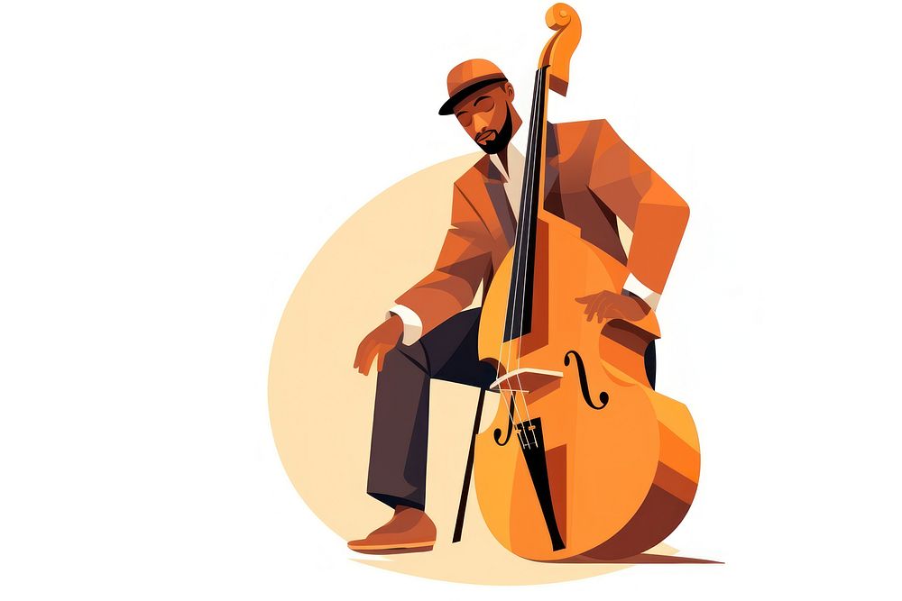 Jazz cello adult white background. AI generated Image by rawpixel.