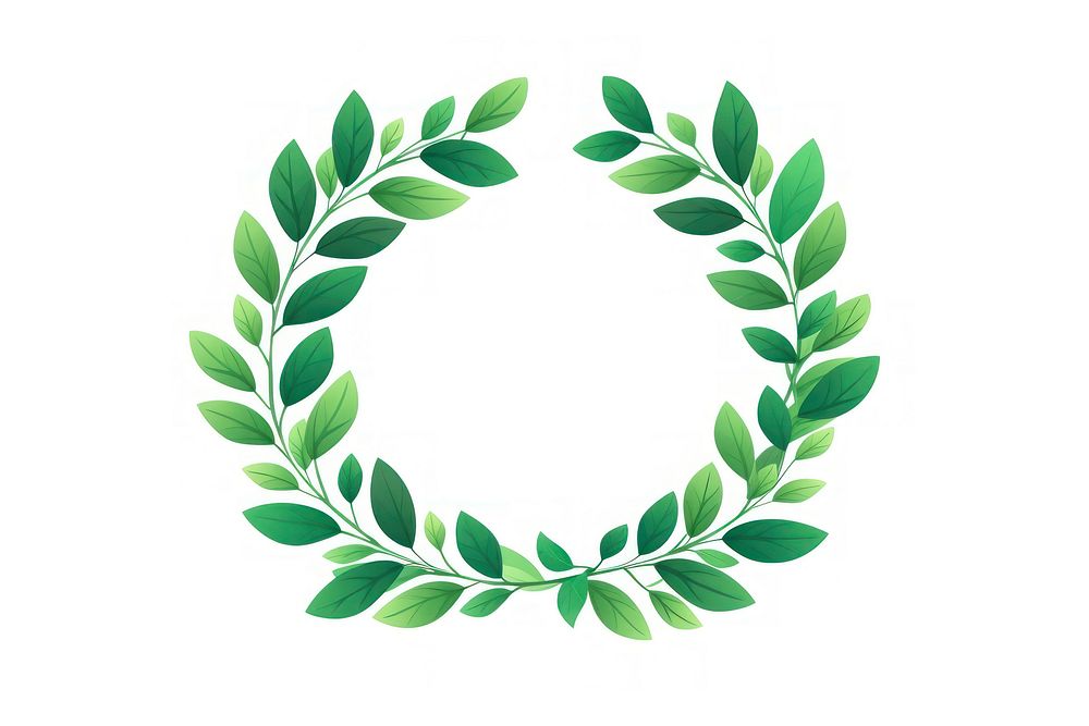 Leafy wreath badge leaf green plant. AI generated Image by rawpixel.