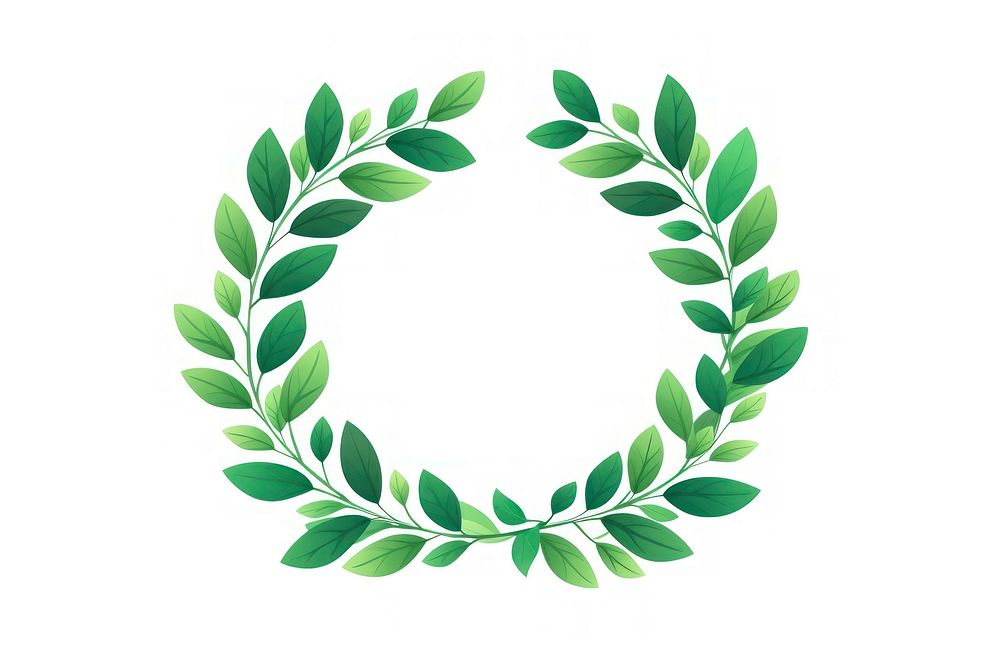 Leafy wreath badge leaf green plant.