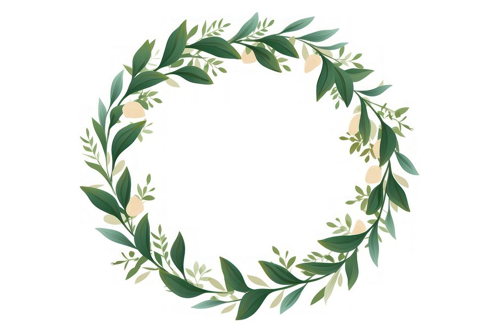 Leafy square wreath badge leaf pattern plant. AI generated Image by rawpixel.