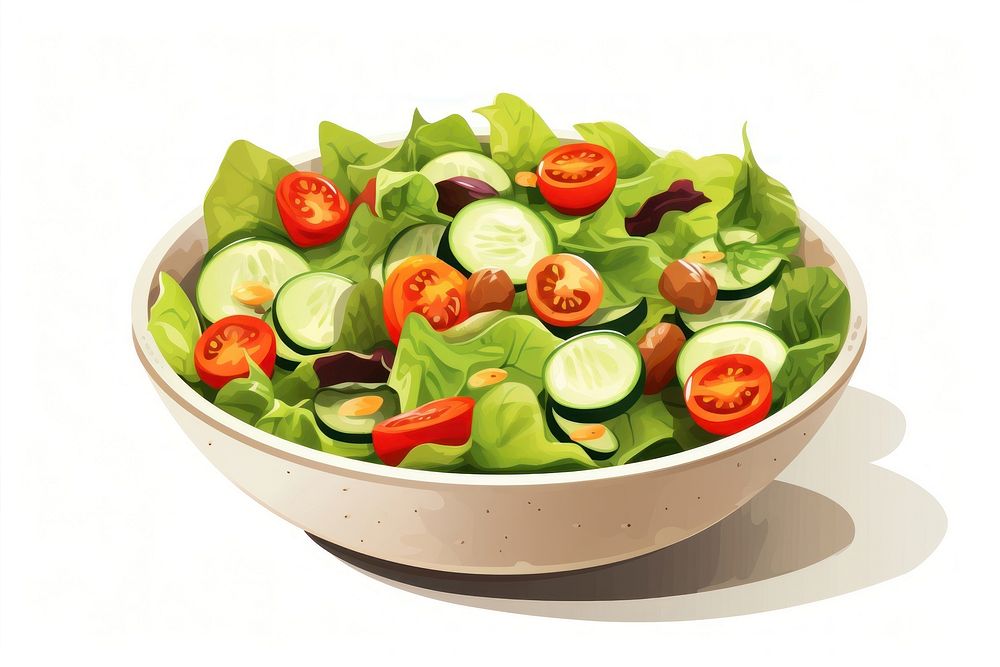 Salad food bowl white background. AI generated Image by rawpixel.