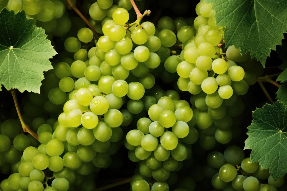 Green wine grapes outdoors nature fruit. AI generated Image by rawpixel.