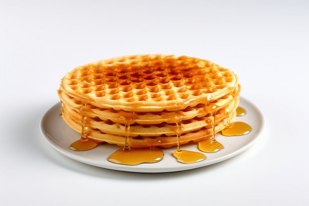 Stroopwafels waffle food white background. AI generated Image by rawpixel.